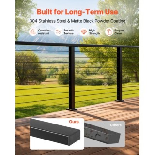 VEVOR 198 εκ Ολοκληρωμένο Σετ Κάγκελο με Μαύρο Ματ Ανοξείδωτο Ατσάλ...