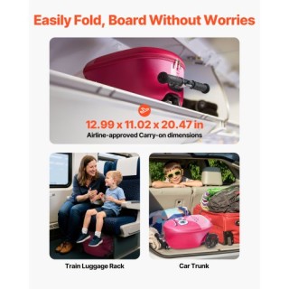 VEVOR Παιδική Βαλίτσα-Σκούτερ 20 ιντσών με Φωτιζόμενες Ρόδες Ροζ FD... VEVOR Παιδική Βαλίτσα-Σκούτερ 20 ιντσών με Φωτιζόμενες Ρόδες Ροζ FD...