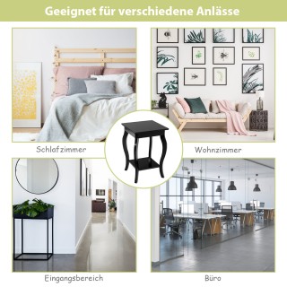 Costway  Σύνολο 2 Τραπεζιών Πλευρικής Στήριξης με Διπλά Ράφια Αποθή...