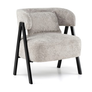 Costway Γκρι Πολυθρόνα Lounge με Γούνινη Επένδυση, Μεταλλικά Πόδια ... Costway Γκρι Πολυθρόνα Lounge με Γούνινη Επένδυση, Μεταλλικά Πόδια ...