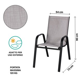 Galileo Καρέκλα εξωτερικού χώρου με μπράτσα από ανθρακούχο χάλυβα, ...