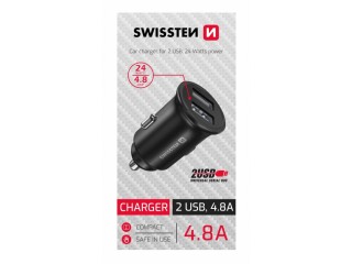 SWISSTEN Φορτιστής Αυτοκινήτου με 2 θύρες USB, 4,8 Α, Μεταλλικό Μαύ... SWISSTEN Φορτιστής Αυτοκινήτου με 2 θύρες USB, 4,8 Α, Μεταλλικό Μαύ...