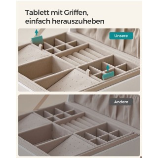 SONGMICS Κοσμηματοθήκη με Λαβή 20.5 x 24 x 11 cm Λευκό JBC165W01 SONGMICS Κοσμηματοθήκη με Λαβή 20.5 x 24 x 11 cm Λευκό JBC165W01