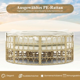 Στρογγυλό Καθιστικό / Κρεβάτι Εξωτερικού Χώρου από PE-Rattan με Ανα... Στρογγυλό Καθιστικό / Κρεβάτι Εξωτερικού Χώρου από PE-Rattan με Ανα...