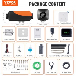 VEVOR Θερμαντήρας Diesel 12V 5KW με Οθόνη LCD & Τηλεχειριστήριο για... VEVOR Θερμαντήρας Diesel 12V 5KW με Οθόνη LCD & Τηλεχειριστήριο για...