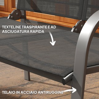 Outsunny Σετ Εξωτερικού Χώρου 4τμχ με Τραπέζι, 2 Καρέκλες και Καναπ...