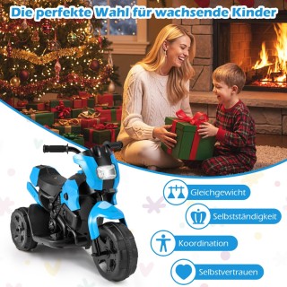 Costway Ηλεκτρική Παιδική Μηχανή 3 Τροχών 6V με LED Φανάρια και Ποδ...
