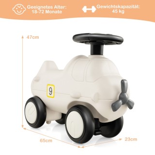 Costway  Παιδικό Αυτοκινητάκι σε Σχέδιο Αεροπλάνου με Υψηλής Ποιότη...