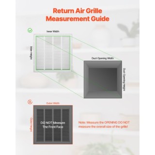 VEVOR Γρίλια Φίλτρου Αέρα για Άνοιγμα Αγωγού 20x20 ιντσών HFGLGZW20...