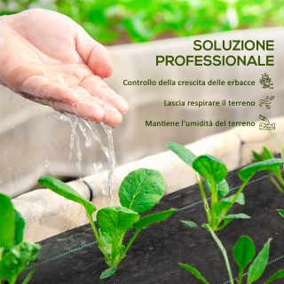 Outsunny  Ύφασμα για Στρώση 50x2 μ Διαπνέον και Αντι-UV από Μαύρο Π...