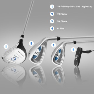 Costway Παιδικό Σετ Γκολφ 5 Τεμαχίων με Ξύλο Fairway, Σίδερα 7 & 9,...