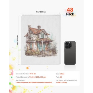 VEVOR Σετ 48 Καμβάδων Ζωγραφικής 11x14 ιντσών HHFB1114INCHHG6LOV0
