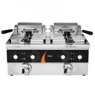 VEVOR Επαγγελματική Ηλεκτρική Φριτέζα Πάγκου 3000W Διπλή Δεξαμενή 2...