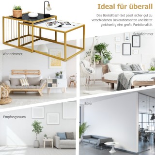 Costway Σετ Τραπεζιών με Μαρμάρινη Όψη και Μεταλλική Κατασκευή για... Costway Σετ Τραπεζιών με Μαρμάρινη Όψη και Μεταλλική Κατασκευή για...