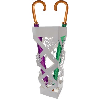 BAKAJI Τετράγωνη Λευκή Ομπρελοθήκη για Είσοδο Σχέδιο Λουλούδια Ομπ... BAKAJI Τετράγωνη Λευκή Ομπρελοθήκη για Είσοδο Σχέδιο Λουλούδια Ομπ...