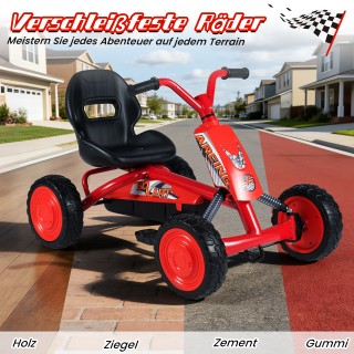 Costway Παιδικό Γκοκάρτ με Ρυθμιζόμενο Κάθισμα, Πεντάλ Εμπρός-Πίσω,...