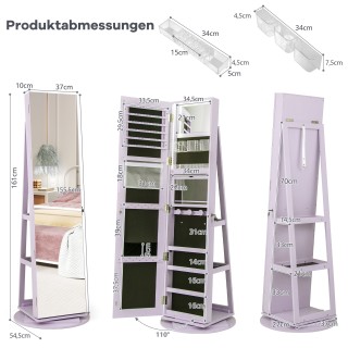 Costway Περιστρεφόμενος Κοσμηματοθήκη 360° με LED Φωτισμό και Καθρέ... Costway Περιστρεφόμενος Κοσμηματοθήκη 360° με LED Φωτισμό και Καθρέ...