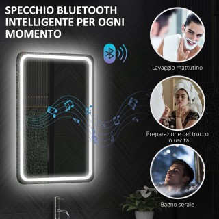 HOMCOM Καθρέφτης Μπάνιου LED με Bluetooth, Ρυθμιζόμενο Φωτισμό και ... HOMCOM Καθρέφτης Μπάνιου LED με Bluetooth, Ρυθμιζόμενο Φωτισμό και ...