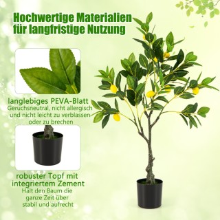 Costway Τεχνητό Δέντρο Λεμονιάς 80 εκ. με Ρεαλιστικά Φρούτα και Φύ... Costway Τεχνητό Δέντρο Λεμονιάς 80 εκ. με Ρεαλιστικά Φρούτα και Φύ...