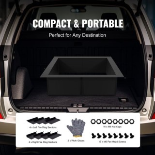 Τετράγωνο Δαχτυλίδι Πυράς VEVOR 36x36 in Εξωτερική Επένδυση Χάλυβα ...