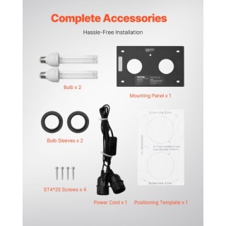 VEVOR Σύστημα Καθαρισμού Αέρα HVAC Ολόκληρου Σπιτιού 50W με Λάμπα U...