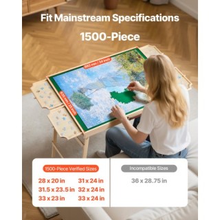 VEVOR Πτυσσόμενο Ξύλινο Τραπέζι Παζλ 1500 Κομματιών 86x63cm PTZ1500...