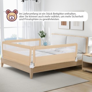 Costway 150 εκ. Αναδιπλούμενο Παιδικό Κάγκελο Κρεβατιού με Αφαιρούμ...