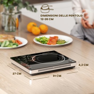 HOMCOM Επαγωγική Εστία με Ρυθμιζόμενη Ισχύ και Θερμοκρασία, 31x27x4... HOMCOM Επαγωγική Εστία με Ρυθμιζόμενη Ισχύ και Θερμοκρασία, 31x27x4...