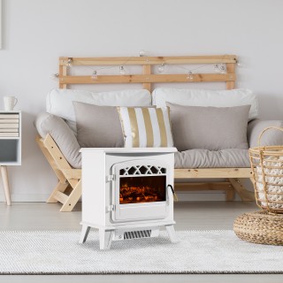 HOMCOM Ηλεκτρικό Τζάκι με Ρυθμιζόμενο Εφέ Φλόγας Ισχύς 925W/1850W 5...