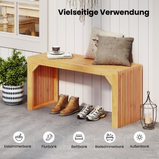 Costway Διθέσιο Μπαμπού Σκαμπό Χωρίς Πλάτη, έως 300kg Φορτίο 43 x 9...