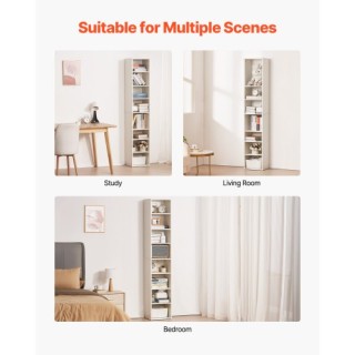 Ξύλινη Βιβλιοθήκη 8 Επιπέδων με Ρυθμιζόμενα Ράφια 33 x 30 x 180cm ... Ξύλινη Βιβλιοθήκη 8 Επιπέδων με Ρυθμιζόμενα Ράφια 33 x 30 x 180cm ...