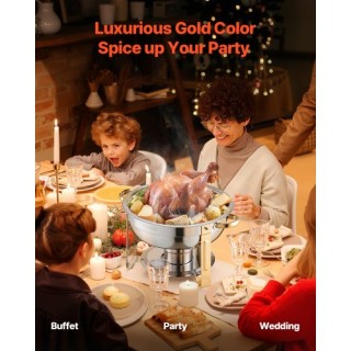 VEVOR Σετ Στρογγυλών Σκευών Μπουφέ 5 Qt από Ανοξείδωτο Ατσάλι YXBLS...