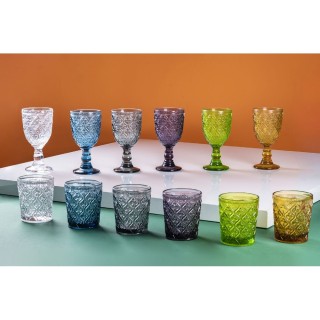 Villa DEste Σετ 6 ποτήρια 300 ml από διάφανο χρωματιστό γυαλί Marr... Villa DEste Σετ 6 ποτήρια 300 ml από διάφανο χρωματιστό γυαλί Marr...