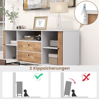 Μπουφές  με Ρουστίκ Ξύλινη Όψη ,Ρυθμιζόμενα Πόδια και Αποθηκευτικού...