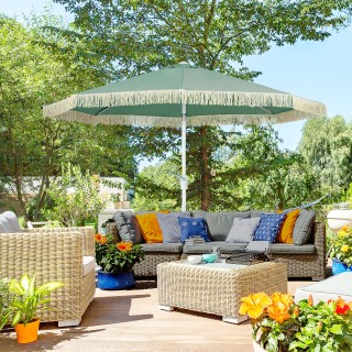 Outsunny  Κήπος Ομπρέλα με Μανιβέλα Κλίσης και Διαιρούμενο Κοντάρι,...