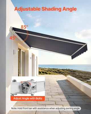 VEVOR Χειροκίνητη Αναδιπλούμενη Τέντα 350x300 εκ. για Μπαλκόνι/Αυλή...
