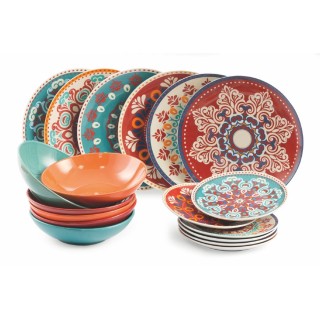 Villa DEste  Σετ πιάτων 18 τεμαχίων από πορσελάνη για 6 διαφορετικά...