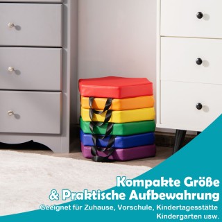 Costway Σετ Πολύχρωμων Μαξιλαριών Δαπέδου για Παιδιά (6 Τεμάχια) FH...