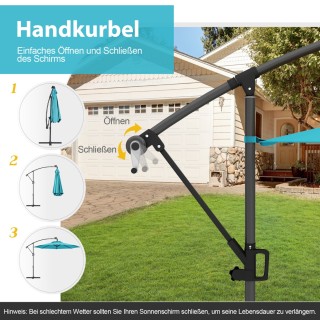 Αναδιπλούμενη Ομπρέλα Κήπου με Ηλιακά LED Φώτα και Περιστροφή 360° ... Αναδιπλούμενη Ομπρέλα Κήπου με Ηλιακά LED Φώτα και Περιστροφή 360° ...