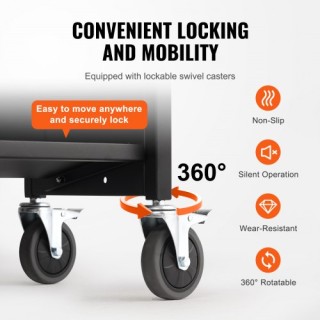 VEVOR Καρότσι Βιβλίων 330 lbs, Διπλής Όψης με Ρόδες 4, Μαύρο WXTSGT...