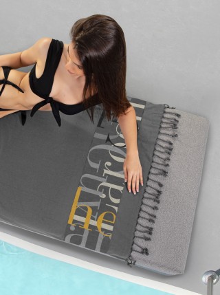 Guy Laroche Πετσέτα Θαλάσσης - Παρεό Pestemal 25 Anthracite 90x170 ... Guy Laroche Πετσέτα Θαλάσσης - Παρεό Pestemal 25 Anthracite 90x170 ...