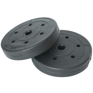 BAKAJI  Σετ 2 Δίσκοι Βαρών για Μπάρα Αλτήρα 10kg (5 Kg x 2) Πλαστικ...