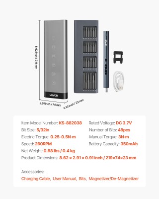 VEVOR Ηλεκτρικό Κατσαβίδι Ακριβείας με 48 Μύτες για Επισκευές Συσκε... VEVOR Ηλεκτρικό Κατσαβίδι Ακριβείας με 48 Μύτες για Επισκευές Συσκε...