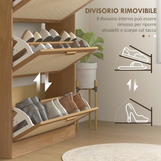 HOMCOM Φορητή Παπουτσοθήκη για 18 Ζευγάρια Παπούτσια με 3 Ανακλινό... HOMCOM Φορητή Παπουτσοθήκη για 18 Ζευγάρια Παπούτσια με 3 Ανακλινό...