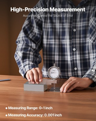 VEVOR Δείκτης Ακρίβειας 0.03 mm με Μεταλλική Βάση, Διάμετρος Καντρά...