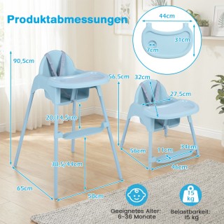 Costway Μετατρεπόμενο βρεφικό καρεκλάκι φαγητού 4 σε 1 με 2 ύψη, μπ... Costway Μετατρεπόμενο βρεφικό καρεκλάκι φαγητού 4 σε 1 με 2 ύψη, μπ...