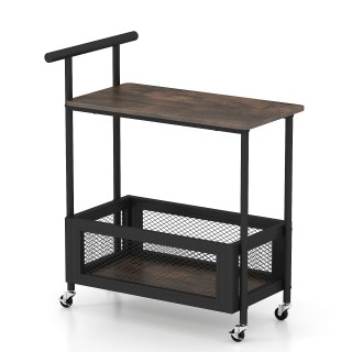Costway Μαύρο Τραπεζάκι με Ρόδες και Λαβή, με Ανοιχτό Χώρο Αποθήκευ... Costway Μαύρο Τραπεζάκι με Ρόδες και Λαβή, με Ανοιχτό Χώρο Αποθήκευ...