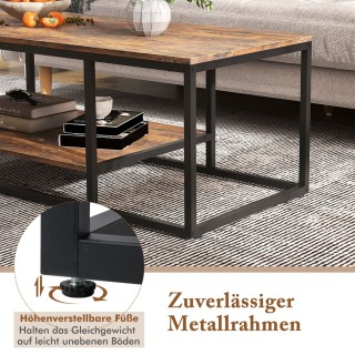 Costway Βιομηχανικό Τραπεζάκι Σαλονιού με Διπλή Επιφάνεια και Μεταλ... Costway Βιομηχανικό Τραπεζάκι Σαλονιού με Διπλή Επιφάνεια και Μεταλ...