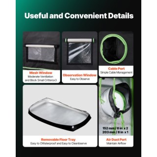 VEVOR Εσωτερική Σκηνή Καλλιέργειας, 120 x 60 x 180 cm, Υψηλής Ανακλ... VEVOR Εσωτερική Σκηνή Καλλιέργειας, 120 x 60 x 180 cm, Υψηλής Ανακλ...