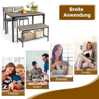 Σετ Τραπεζαρίας 4 Τεμαχίων με Τραπέζι 110 x 70 x 76 cm, Πάγκο 40 x ... Σετ Τραπεζαρίας 4 Τεμαχίων με Τραπέζι 110 x 70 x 76 cm, Πάγκο 40 x ...